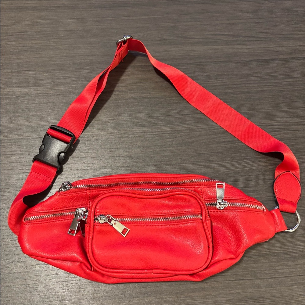 Fashion Nova Red Leather Fanny Pack